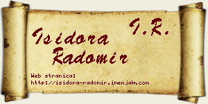 Isidora Radomir vizit kartica
